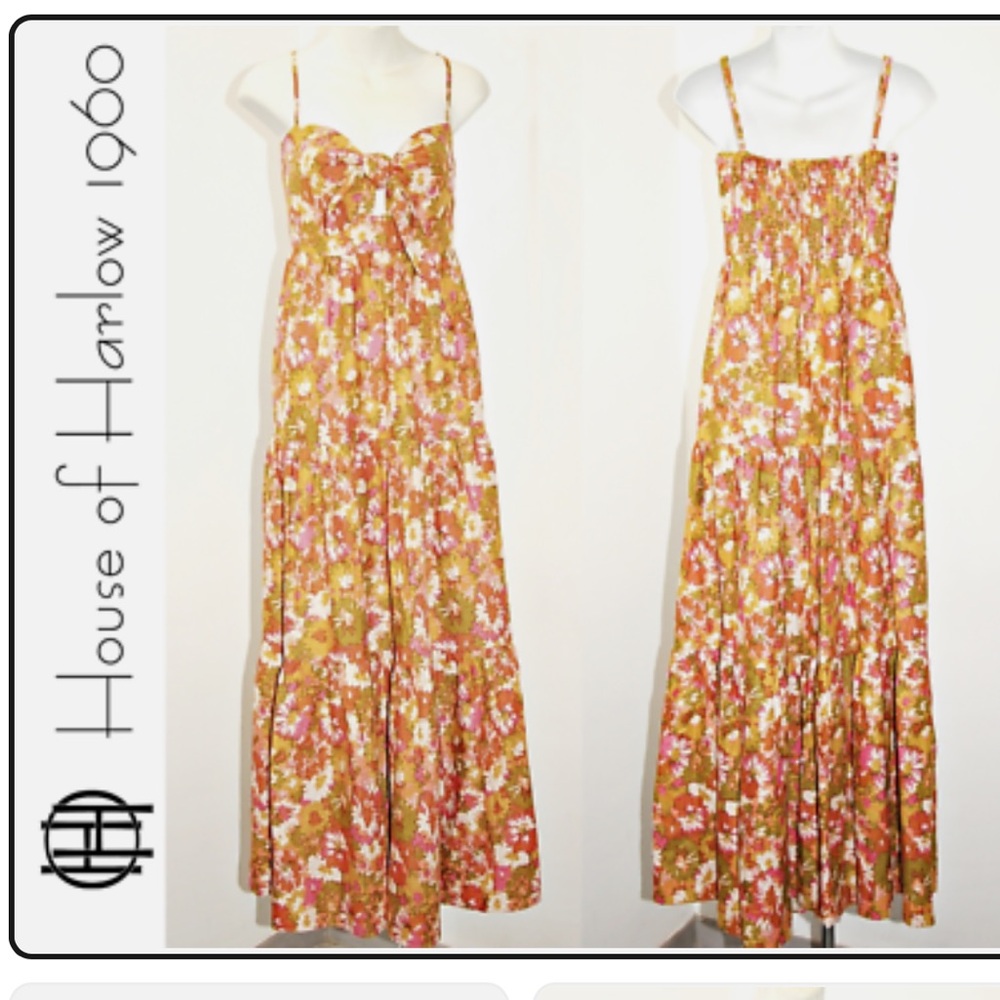 New House of Harlow Tiered Floral Maxi Dress. Size L - Picture 2 of 7